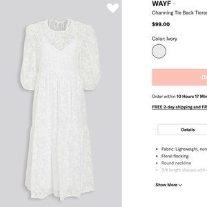 WAYF Channing Tie Back Tiered Midi Dress